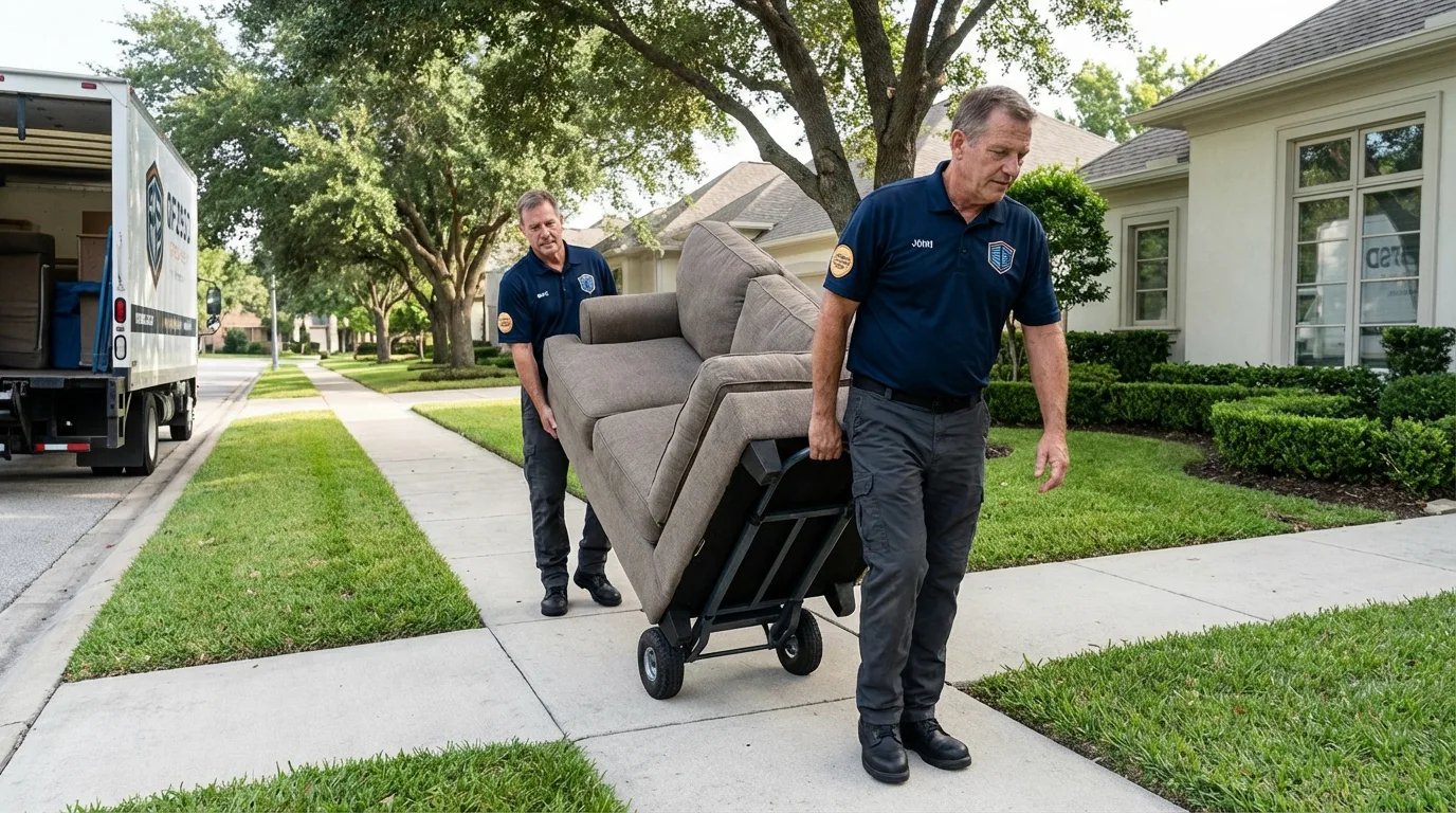 Local residential moving crew loading furniture in Mammoth Lakes, CA